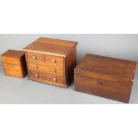 A 19th Century rectangular mahogany "apprentice chest" of 2 short and 3 long drawers with brass