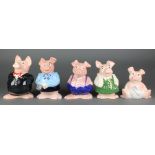 A set of 5 Wade Natwest piggy banks