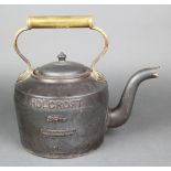 A Esse 19th Century iron kettle with brass handle 11" The seam to handle is lifting