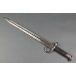 A 19th Century bayonet with 18" blade, pitted and missing spring