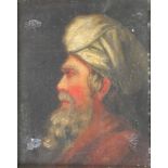 A 19th Century oil on canvas, study of an Arab gentleman in profile, unsigned 14" x 11"