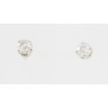 A pair of 14ct white gold single stone diamond ear studs, each approx. 0.10ct