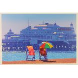 Philip Dunn, a print, "Brighton Breezy", a view of the West Pier at Brighton 143/150, signed in