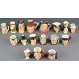 A collection of 17 various Toby jugs and character jugs