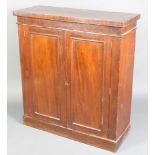 A Victorian mahogany chiffonier/side cabinet fitted a cupboard enclosed by panelled doors 39"h x