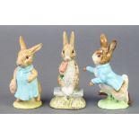 Three Beswick Beatrix Potter figures - Mrs Flopsy Bunny 4", Peter Rabbit 4 1/2" and Fierce Bad