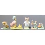 Two Beswick Beatrix Potter figures - Jemima and her ducklings 4" and Tom Kitten 3 1/2" and 3 other