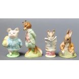 Four Beswick Beatrix Potter figures Little Pig Robinson 4" Benjamin Bunny sat on a bank 3" Tailor of