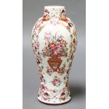 A 19th Century Samson oviform vase decorated with vases of flowers having moulded mice to the neck