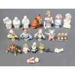 Seven porcelain half dolls, minor porcelain and other figures could this go together with lot 43 -