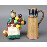 A Royal Doulton figure - The Old Balloon Seller HN1315 7 1/2", a ditto vase of tapered form with