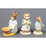 Three Beswick Beatrix Potter figures - Johnny Town Mouse 3 1/2", Ginger 4" and Cecily Parsley 3 3/4"