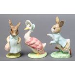 Five Country Artists Beatrix Potter crystal treasures - Peter Rabbit 3", Mr Jeremy Fisher 3", The