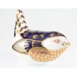 A Royal Crown Derby paperweight in the form of a Wren with ceramic stopper 3 1/2"The tail and beak