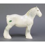 A Beswick figure of a white shire horse 11"