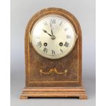 Hamburg American Clock Co., a striking mantel clock with silvered dial and Roman numerals