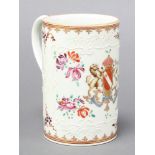 A 19th Century Samson porcelain mug with armorial decoration 4 1/2" There are 2 cracks to the handle