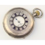 A Victorian silver half hunter pocket watch with seconds at 6 o'clockThe back is detached