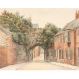 Edwardian watercolour,unsigned a street scene 12" x 15"