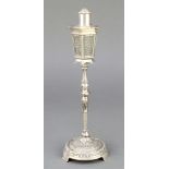 A silver plated novelty table lighter in the form of a street lamp 10"