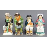 4 Wood and Sons Charles Dickens toby jugs Pegoty 6", Mr Pickwick 5", Fagin 6" and Bob Cratchit and
