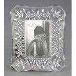 A Waterford Crystal Lismore easel photograph frame 5 1/2" x 4 1/2" boxed