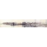 Edwardian photographs 4 section panorama of a coastal town