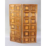 A panel hardwood 2 fold screen 62"h x 23" when closed x 46" when open There are scratches and