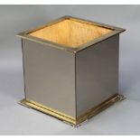 A mid 20th Century gilt metal and glass square shaped planter 17" x 17" square