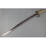 A French chassepot bayonet, the blade dated 1868, no scabbardThe point is bent