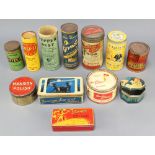 A tin of Mansion Antiseptic polish, a tin of Thorns High Class Confections and other household tins