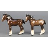 2 Beswick figures, Shire foal, brown gloss, 1053 5"