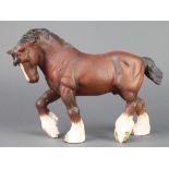 A Beswick figure Walking Shire Mare 2578, brown matt, 9"