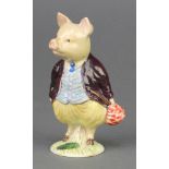 A Beswick Beatrix Potter figure Pigling Bland 1st version (deep maroon jacket) 1365 4 1/2"