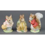 3 Beswick Beatrix Potter figures - Samuel Whiskers 1106 3 1/4", Timmy Tiptoes 1101 3 3/4" and Mr