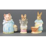 3 Beswick Beatrix Potter figures Aunt Pettitoes 2276 3 3/4", Cecily Parsley 1941 4" and Tailor of