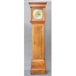 John Lellyett of Havant, an 18th Century 30 hour longcase clock, the 11" brass dial with silvered