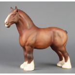 A Beswick figure Standing Shire horse, brown matt, 2578, 8 1/4"