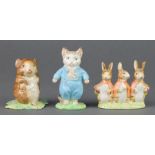 3 Beswick Beatrix Potter figures - Timmy Willie from Johnny Townmouse 1109 2 1/2", Tom Kitten (light