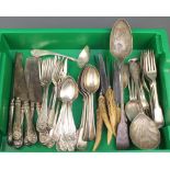 A quantity of Art Nouveau silver plated tableware and minor cutlery