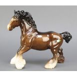 A Beswick figure of a brown shire horse 11"