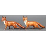 2 Beswick figures Standing Fox, gloss 1016A 4"