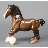 A Beswick figure Cantering Shire horse, brown gloss, 975 8"