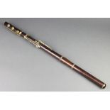 J R Laile Junior & Sons, a 19th Century 3 section rosewood flute There is a 2 1/2" crack to the