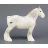 A Beswick figure of a shire horse 818 white, 8 1/2"