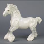 A Beswick figure Cantering Shire horse 975, white, 8 3/4"