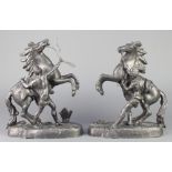 A pair of 19th Century spelter figures of Marley horses 12"