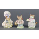 3 Beswick Beatrix Potter figures - Lady Mouse From Tailor of Gloucester 1183 4", Ribby 1199 3 1/2"