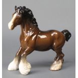 A Beswick figure Cantering Shire horse, brown gloss, 975