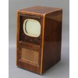A KB model no.FV40L black and white television with 11 1/2" screen contained in a walnut and